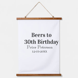 Beers to 30th birthday name date man stylishSimple Hanging Tapestry
