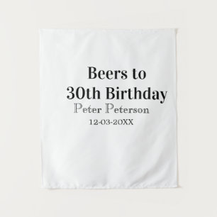 Beers to 30th birthday name date man stylishSimple Tapestry