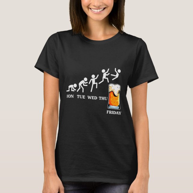 Beervolution Beer Evolution Week Friday Funny  T-Shirt (Front)