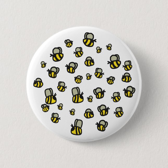 Bees 6 Cm Round Badge (Front)