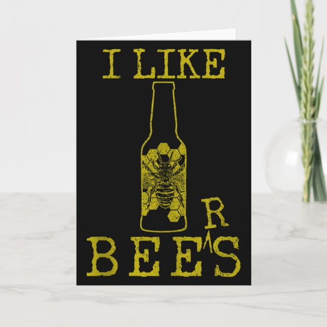 Bees &amp; Beer - Funny Quote Beekeeng Beekeeper G Card (Front)
