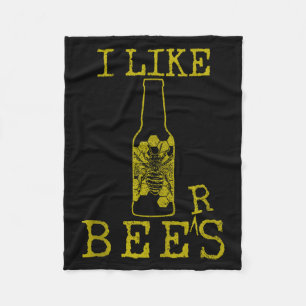 Bees &amp; Beer - Funny Quote Beekeeng Beekeeper G Fleece Blanket