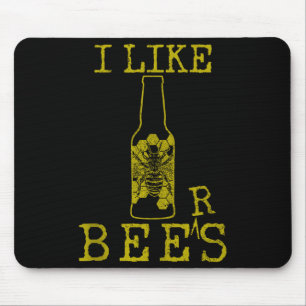 Bees & Beer - Funny Quote Beekeeng Beekeeper G Mouse Mat