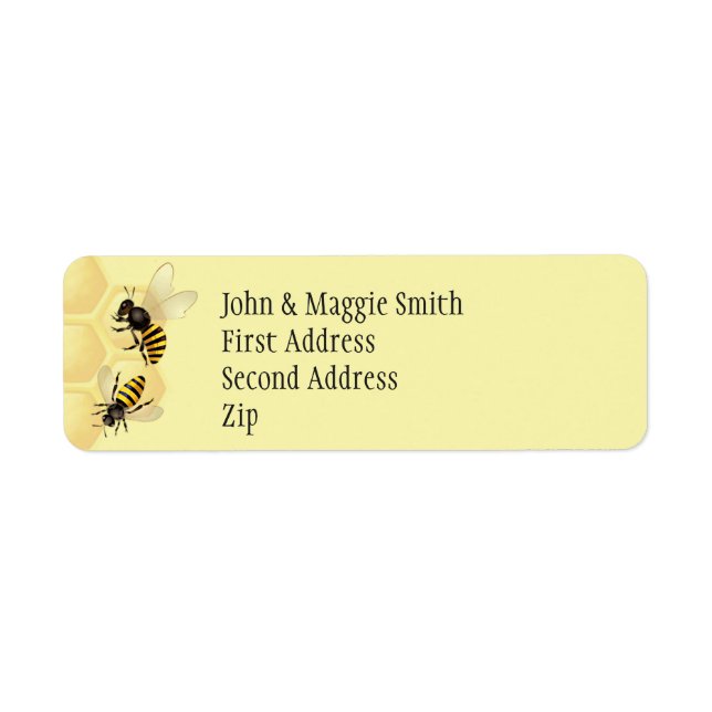 Bees and Beehive Custom Name Label (Front)