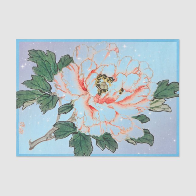 BEES AND FLOWER JAPANESE PRINT Tissue Paper (Front)