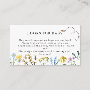 Bees and Flowers   Baby Shower Books For Baby Enclosure Card