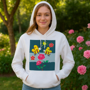 Bees And Flowers Hoodie