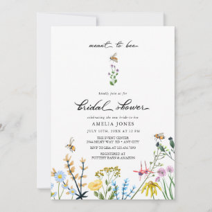 Bees and Flowers   Watercolor Bridal Shower Invitation