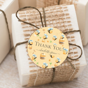 Bees and Honey 1st Bee-Themed Birthday Thank You Classic Round Sticker