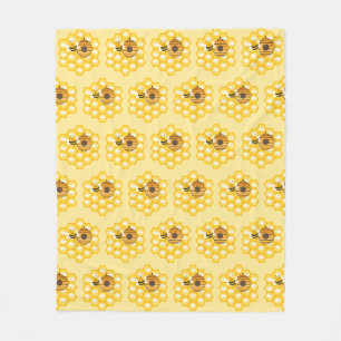 Bees and Honeycomb Fleece Blanket