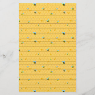 Bees and Honeycomb Lined Stationery