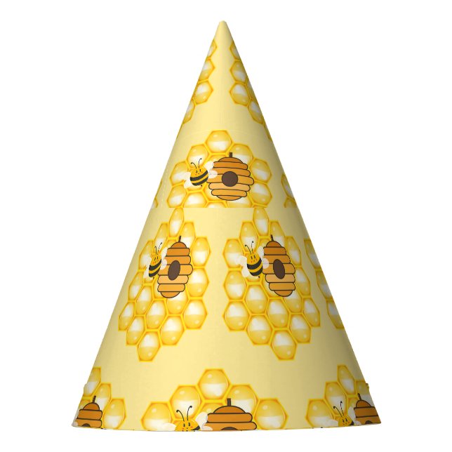 Bees and Honeycomb Party Hat (Front)
