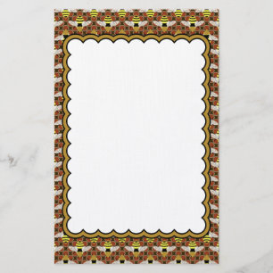 Bees and Honeycomb Pattern Stationery