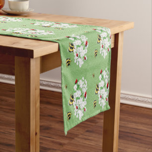 BEES and LadyBugs - Art by LeahG Save The Bees Short Table Runner