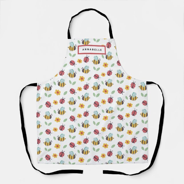 Bees and Ladybugs Personalize Apron (Front)