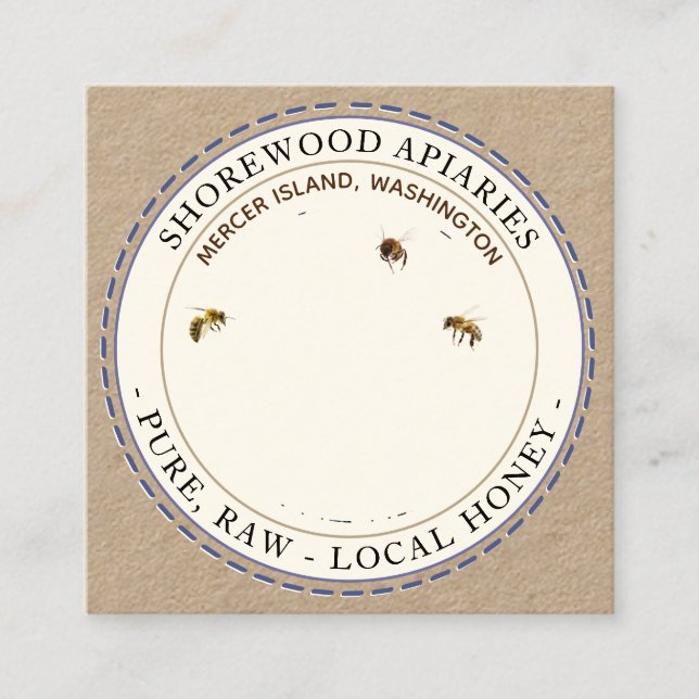 Bees and Lavender Honey Kraft Business Card (Front)