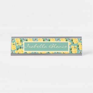 Bees And Roses Desk Name Plate