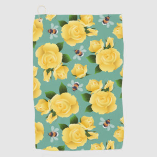 Bees And Roses Golf Towel