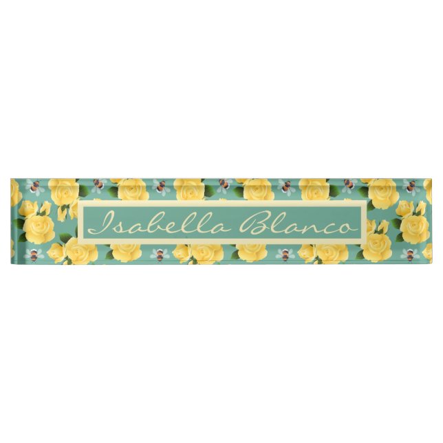 Bees And Roses Nameplate (Front)