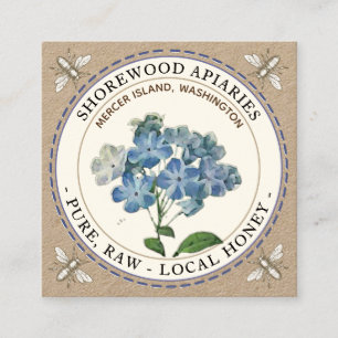 Bees and Summer Flower Honey Kraft Business Card