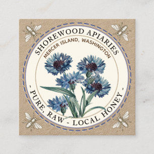 Bees and Wildflower Honey Kraft Business Card