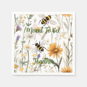 Bees And Wildflowers Meant To Bee Together, Napkin