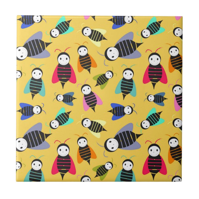 bees animal pattern tile (Front)