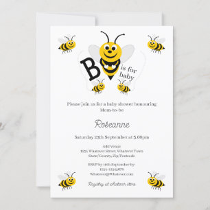 Bees Baby Shower Invitation