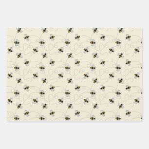 Bees Bees Bees Wrapping Paper Sheet
