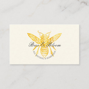 Bees & Bloom Floral Elegant & Decorative Honey Bee Business Card