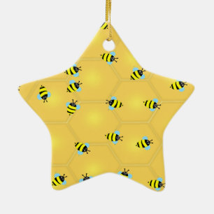 Bees Buzzing Ceramic Tree Decoration