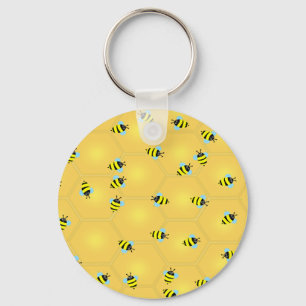 Bees Buzzing Key Ring