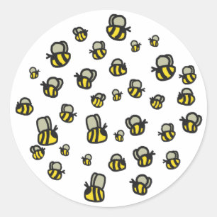 Bees Classic Round Sticker