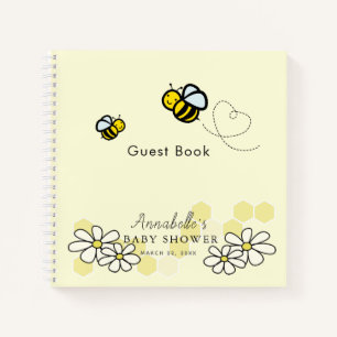 Bees & Daisies White Baby Shower Guest Book