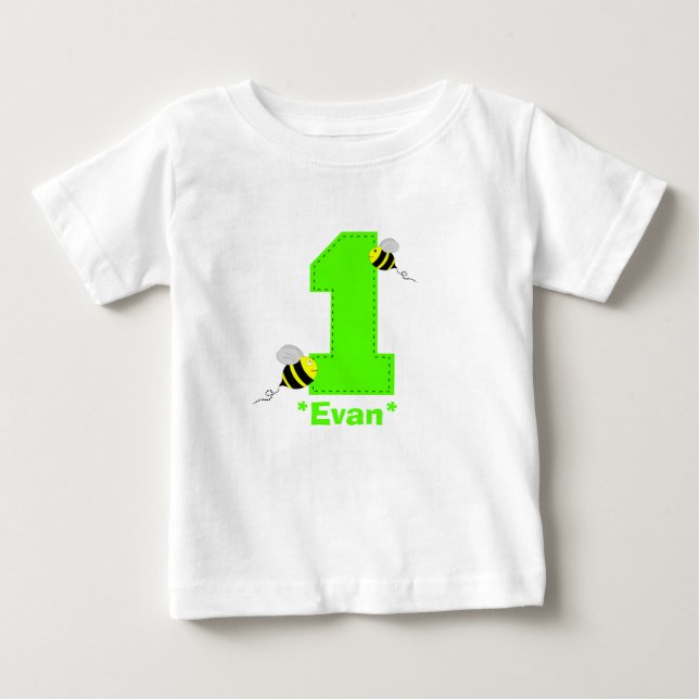 Bees First Birthday Boy Shirt (Front)