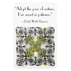 Bees & Flowers Doodle with Quote about Nature Magnet