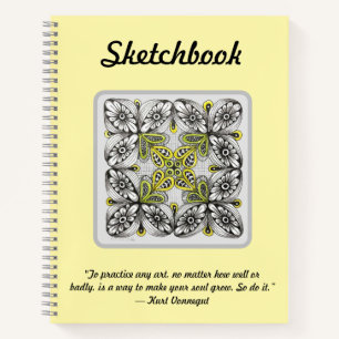 Bees & Flowers Hand-drawn Doodle Sketch Notebook