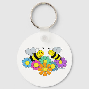 Bees & Flowers Key Ring