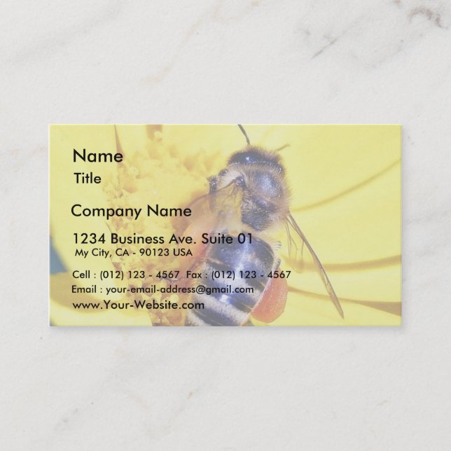 Bees Flowers Pollen Business Card (Front)