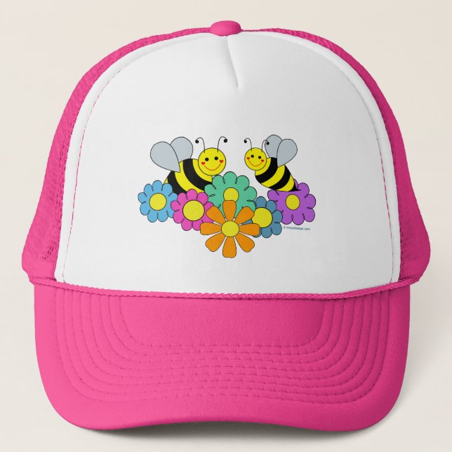 Bees & Flowers Trucker Hat (Front)