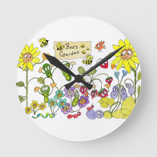 Bee's Garden Round Clock (Front)