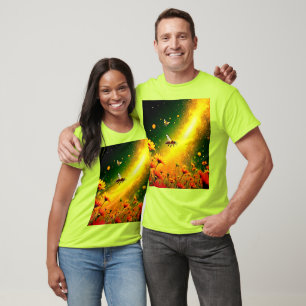 Bees' Golden Pollen Burst Joy Design T-Shirt