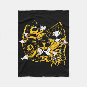 Bees Hip Hop Old School Rap Music Lover Fleece Blanket