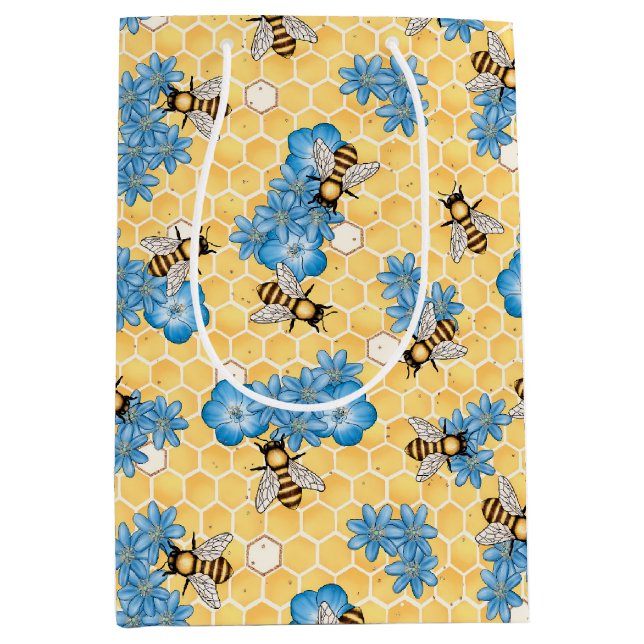 Bees Honey Honeycomb Gift Bag (Front)