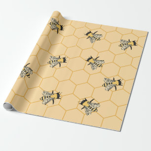Bees Honeycomb  Wrapping Paper