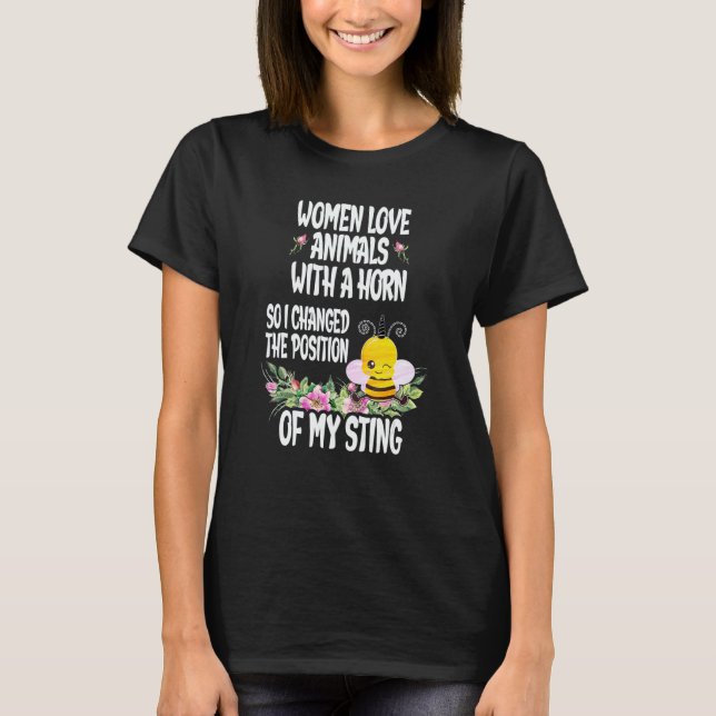 Bees Idea for Women Beekeeping Beekeeper Gag Cute  T-Shirt (Front)