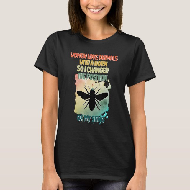 Bees Idea for Women Beekeeping Beekeeper Gag Cute  T-Shirt (Front)