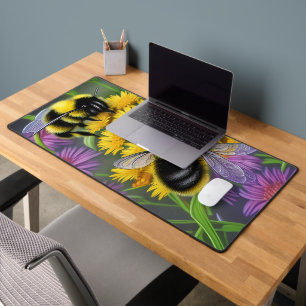 Bees in a Flower Meadow Desk Mat