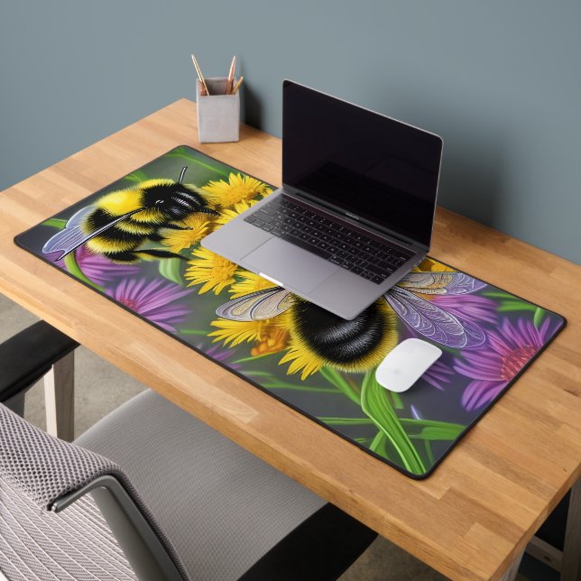 Bees in a Flower Meadow   Desk Mat (Office 2)