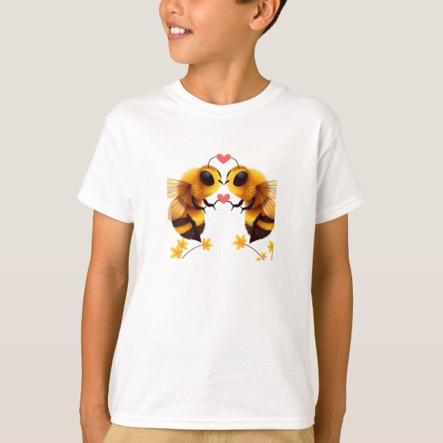 BEES IN LOVE-Kids Basic T-Shirt (Front)